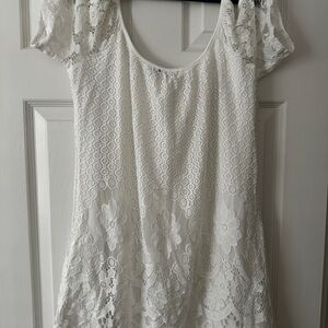 Chic White Lace Mini Dress